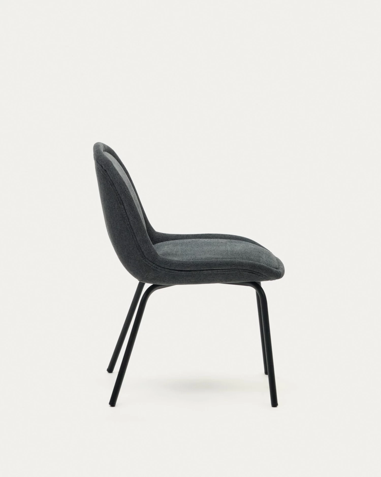 Aimin Chair In Grey Chenille And Steel Legs With A Matte Black Painted Finish | Kave Home 7 Aimin Chair In Grey Chenille And Steel Legs With A Matte Black Painted Finish | Kave Home - Image 5