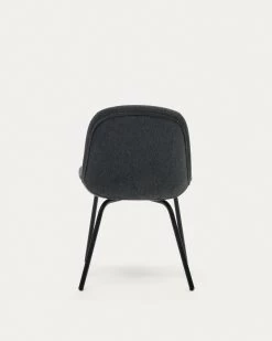 Aimin Chair In Grey Chenille And Steel Legs With A Matte Black Painted Finish | Kave Home 19 Aimin Chair In Grey Chenille And Steel Legs With A Matte Black Painted Finish | Kave Home -Quality Furniture Store CC6853BF15 1V05