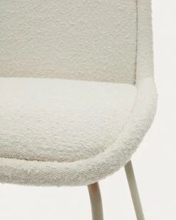 Aimin Chair In White Fleece And Steel Legs With A Matte Beige Painted Finish | Kave Home 14 Aimin Chair In White Fleece And Steel Legs With A Matte Beige Painted Finish | Kave Home -Quality Furniture Store CC6853J05 1D01