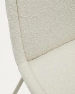 Aimin Chair In White Fleece And Steel Legs With A Matte Beige Painted Finish | Kave Home 18 Aimin Chair In White Fleece And Steel Legs With A Matte Beige Painted Finish | Kave Home -Quality Furniture Store CC6853J05 1D03