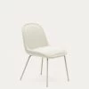Aimin Chair In White Fleece And Steel Legs With A Matte Beige Painted Finish | Kave Home