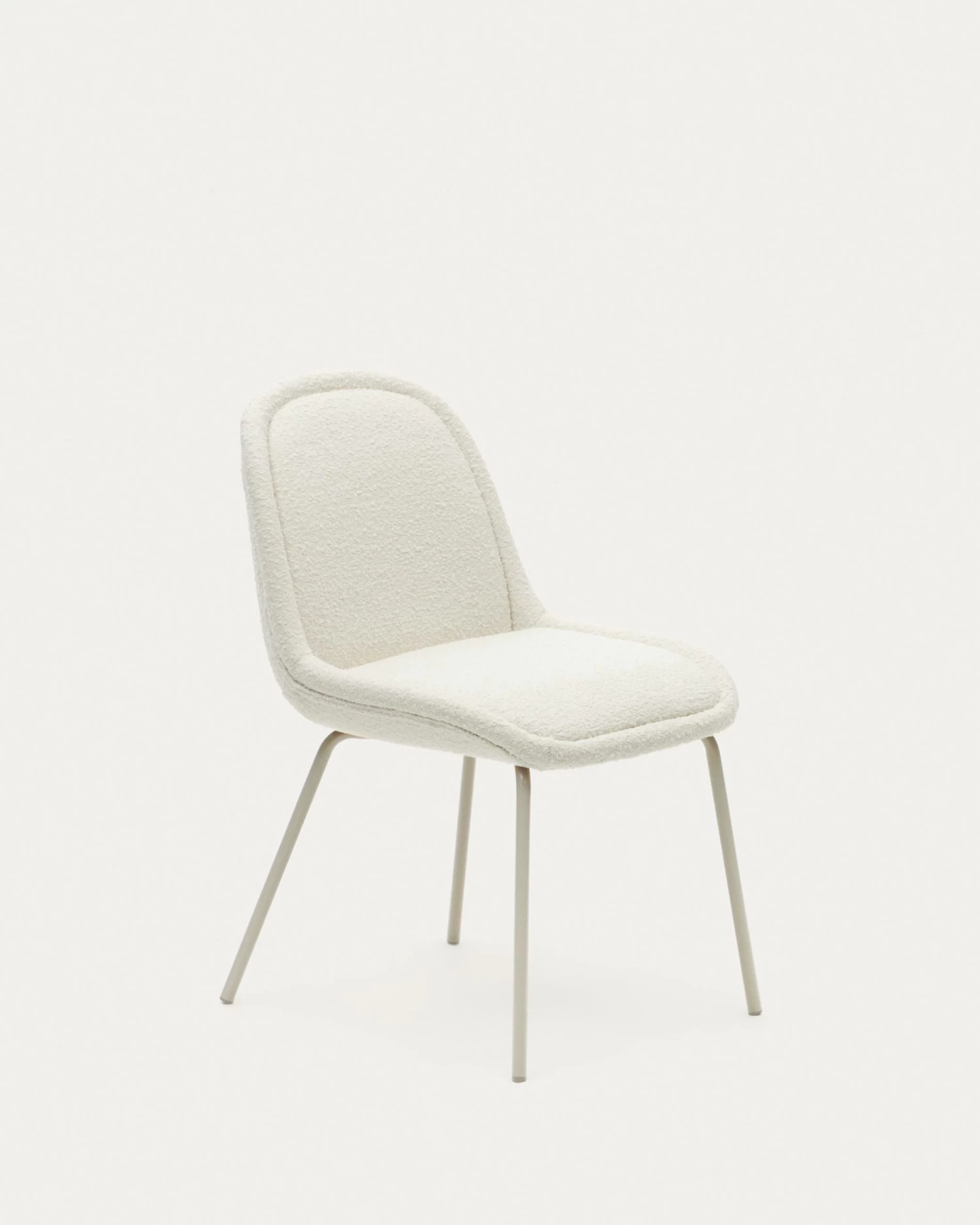 Aimin Chair In White Fleece And Steel Legs With A Matte Beige Painted Finish | Kave Home 3 Aimin Chair In White Fleece And Steel Legs With A Matte Beige Painted Finish | Kave Home