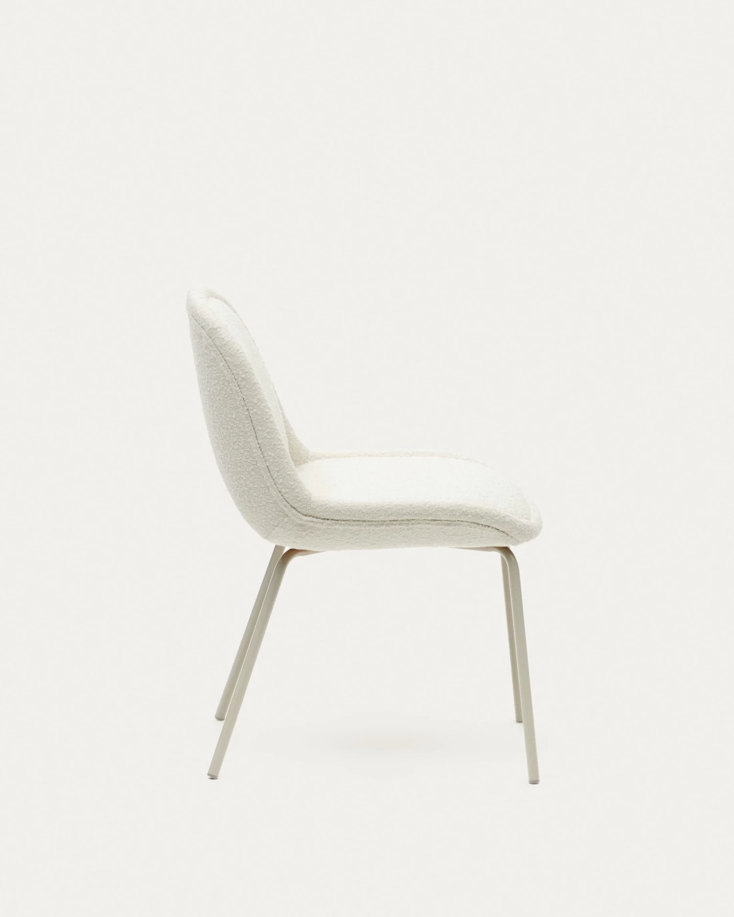 Aimin Chair In White Fleece And Steel Legs With A Matte Beige Painted Finish | Kave Home 8 Aimin Chair In White Fleece And Steel Legs With A Matte Beige Painted Finish | Kave Home - Image 6