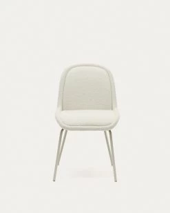 Aimin Chair In White Fleece And Steel Legs With A Matte Beige Painted Finish | Kave Home 20 Aimin Chair In White Fleece And Steel Legs With A Matte Beige Painted Finish | Kave Home -Quality Furniture Store CC6853J05 1V04
