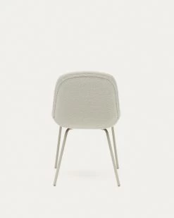 Aimin Chair In White Fleece And Steel Legs With A Matte Beige Painted Finish | Kave Home 21 Aimin Chair In White Fleece And Steel Legs With A Matte Beige Painted Finish | Kave Home -Quality Furniture Store CC6853J05 1V05