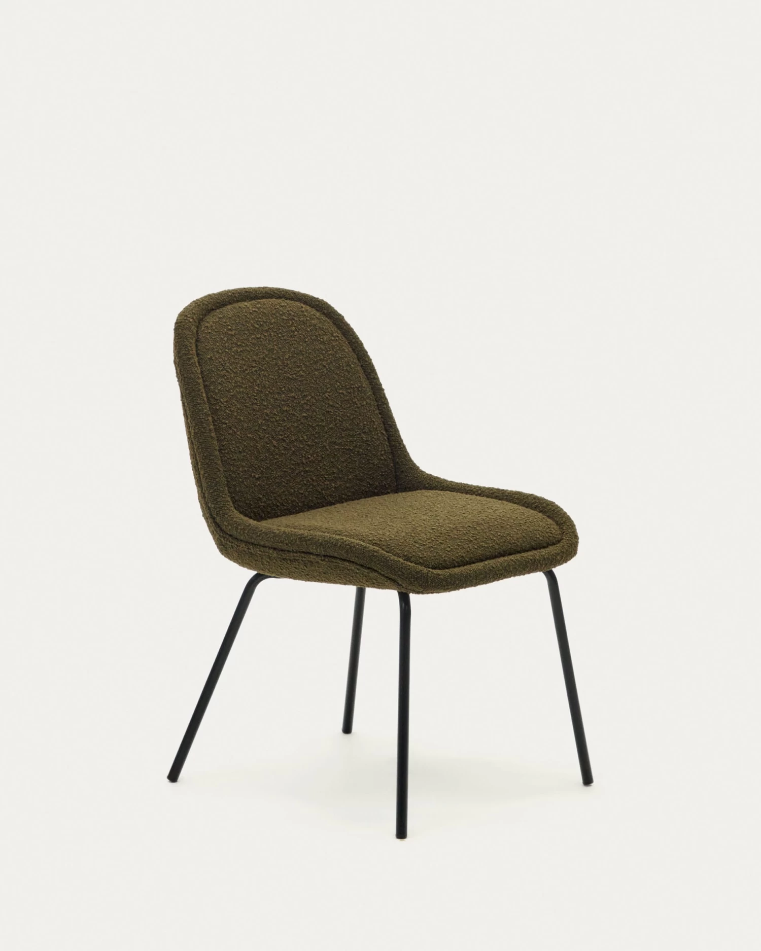 Aimin Chair In Green Fleece And Steel Legs With A Matte Black Painted Finish | Kave Home 3 Aimin Chair In Green Fleece And Steel Legs With A Matte Black Painted Finish | Kave Home