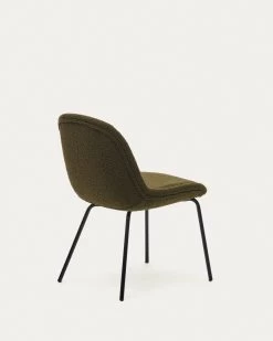Aimin Chair In Green Fleece And Steel Legs With A Matte Black Painted Finish | Kave Home 17 Aimin Chair In Green Fleece And Steel Legs With A Matte Black Painted Finish | Kave Home -Quality Furniture Store CC6853J19 1V03