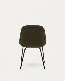 Aimin Chair In Green Fleece And Steel Legs With A Matte Black Painted Finish | Kave Home 19 Aimin Chair In Green Fleece And Steel Legs With A Matte Black Painted Finish | Kave Home -Quality Furniture Store CC6853J19 1V05