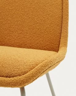 Aimin Chair In Mustard Fleece And Steel Legs With A Matte Beige Painted Finish | Kave Home 14 Aimin Chair In Mustard Fleece And Steel Legs With A Matte Beige Painted Finish | Kave Home -Quality Furniture Store CC6853J81 1D01