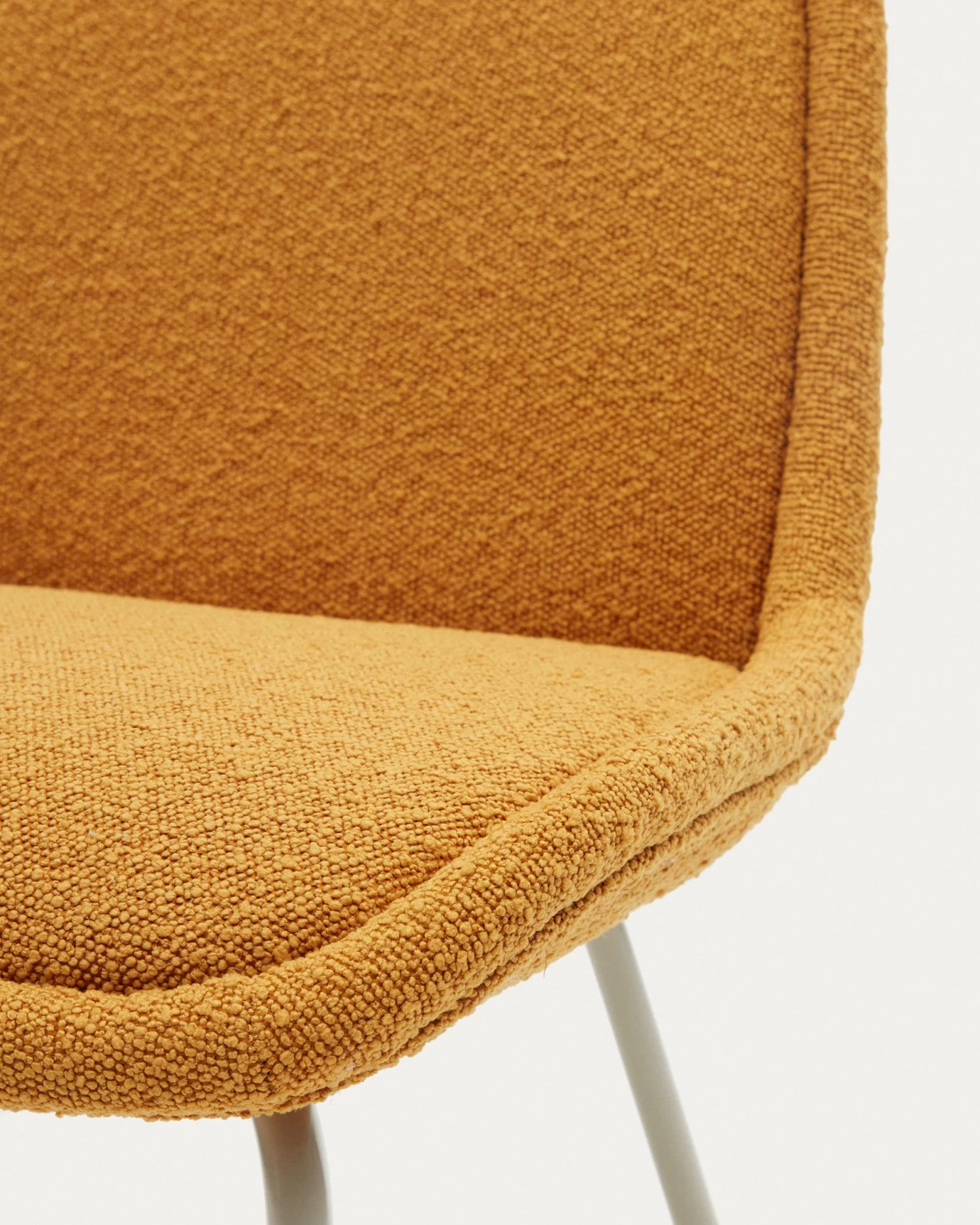 Aimin Chair In Mustard Fleece And Steel Legs With A Matte Beige Painted Finish | Kave Home 5 Aimin Chair In Mustard Fleece And Steel Legs With A Matte Beige Painted Finish | Kave Home - Image 3