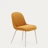 Aimin Chair In Mustard Fleece And Steel Legs With A Matte Beige Painted Finish | Kave Home 2 Aimin Chair In Mustard Fleece And Steel Legs With A Matte Beige Painted Finish | Kave Home -Quality Furniture Store CC6853J81 1V01