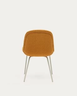 Aimin Chair In Mustard Fleece And Steel Legs With A Matte Beige Painted Finish | Kave Home 21 Aimin Chair In Mustard Fleece And Steel Legs With A Matte Beige Painted Finish | Kave Home -Quality Furniture Store CC6853J81 1V05