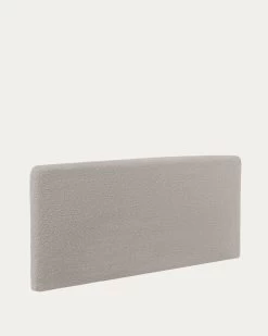 Dyla Headboard With Removable Cover In Grey Fleece For 160 Cm Beds | Kave Home