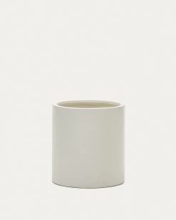 Aiguablava Plant Pot In White Cement Ã 52 Cm | Kave Home