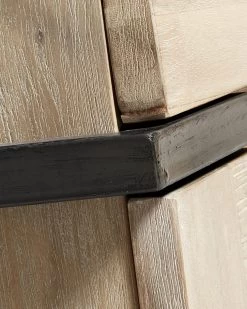 Thinh Solid Acacia Wood Sideboard 4 Doors 2 Drawers With Black Finish Steel 184 X 98 Cm | Kave Home -Quality Furniture Store DI001M46 1D03