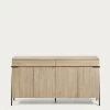 Thinh Solid Acacia Wood Sideboard 4 Doors 2 Drawers With Black Finish Steel 184 X 98 Cm | Kave Home