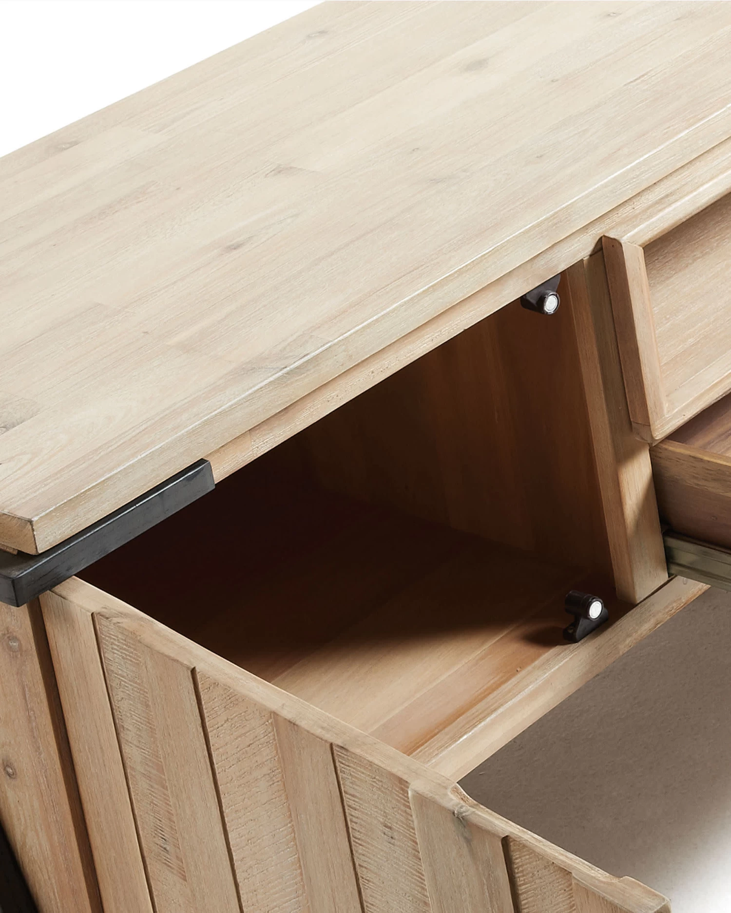 Thinh Solid Acacia Wood Single Door & Drawer TV Stand With Black Finish Steel 125 X 53 Cm | Kave Home 4 Thinh Solid Acacia Wood Single Door & Drawer TV Stand With Black Finish Steel 125 X 53 Cm | Kave Home - Image 2