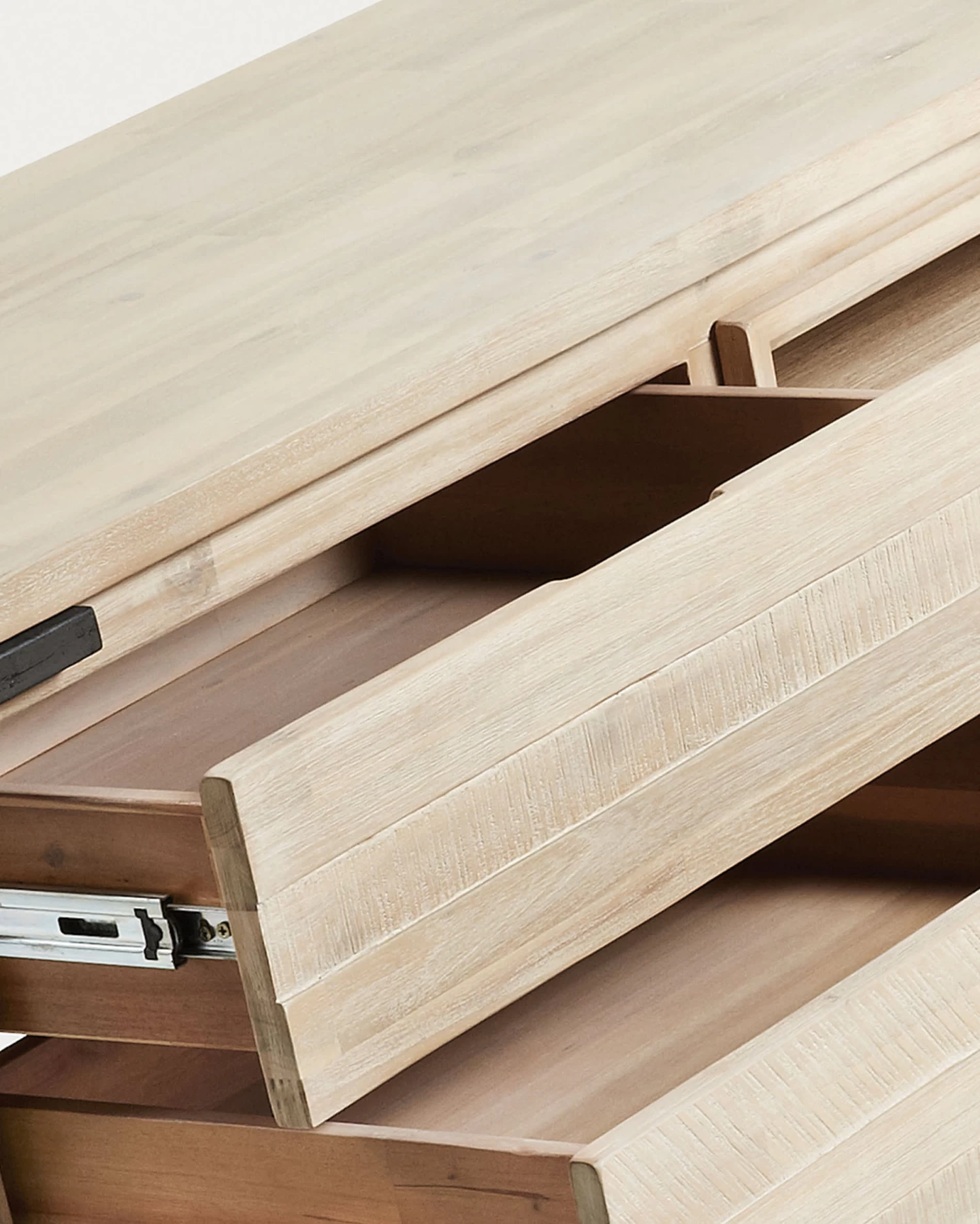 Thinh Solid Acacia Wood Single Door 2 Drawer TV Stand With Black Finish Steel 165 X 53 Cm | Kave Home 4 Thinh Solid Acacia Wood Single Door 2 Drawer TV Stand With Black Finish Steel 165 X 53 Cm | Kave Home - Image 2