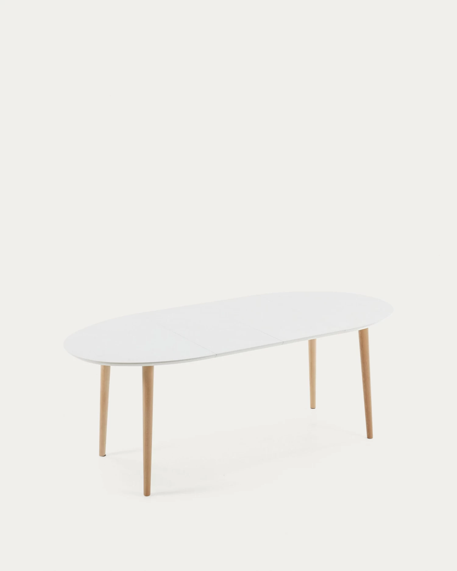 Oqui Oval Extendable MDF Table With White Lacquer And Solid Beech Legs 120 (200) X 90 Cm | Kave Home 5 Oqui Oval Extendable MDF Table With White Lacquer And Solid Beech Legs 120 (200) X 90 Cm | Kave Home - Image 3