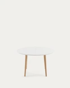 Oqui Oval Extendable MDF Table With White Lacquer And Solid Beech Legs 120 (200) X 90 Cm | Kave Home 11 Oqui Oval Extendable MDF Table With White Lacquer And Solid Beech Legs 120 (200) X 90 Cm | Kave Home -Quality Furniture Store EC305L33 1V03
