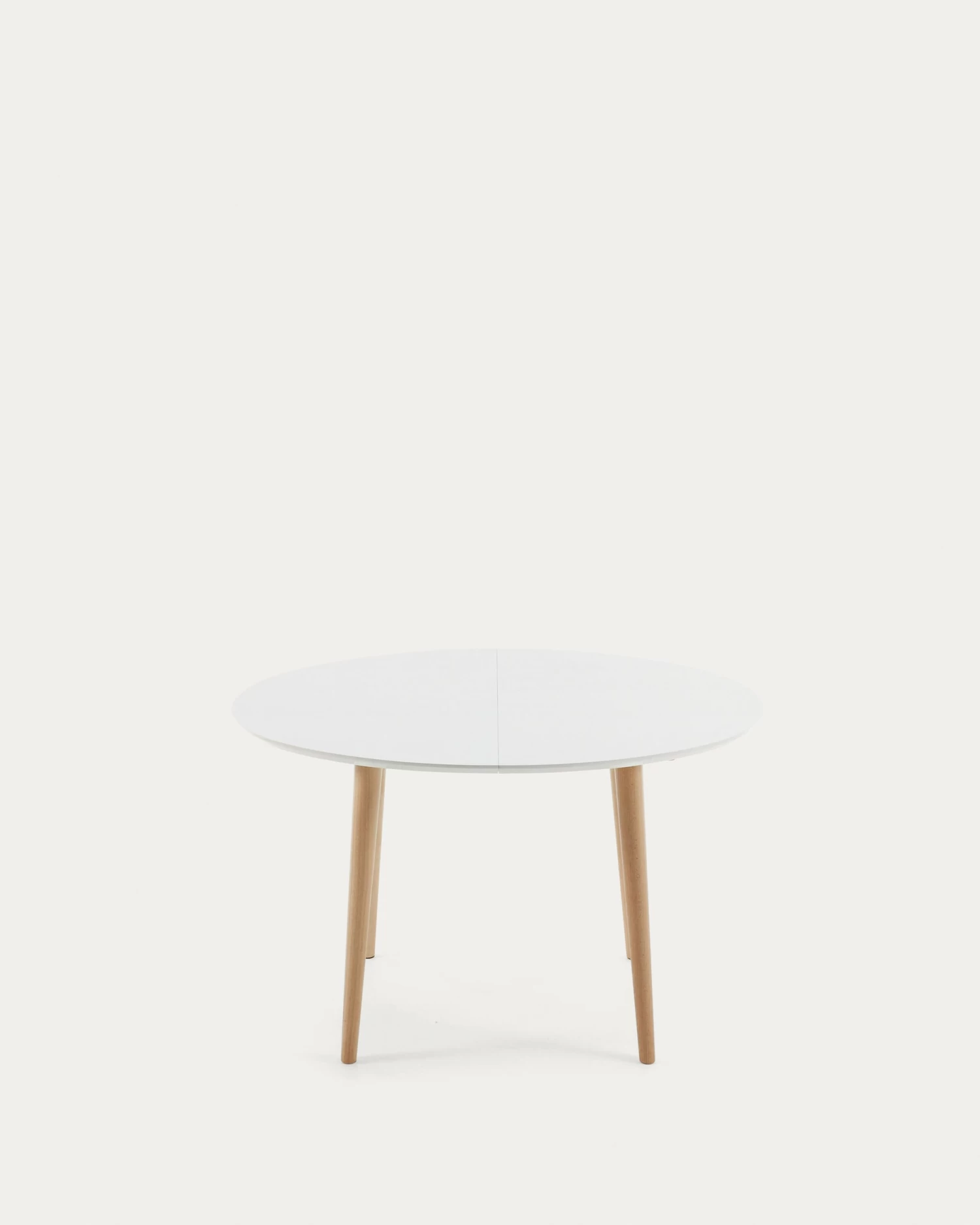 Oqui Oval Extendable MDF Table With White Lacquer And Solid Beech Legs 120 (200) X 90 Cm | Kave Home 6 Oqui Oval Extendable MDF Table With White Lacquer And Solid Beech Legs 120 (200) X 90 Cm | Kave Home - Image 4
