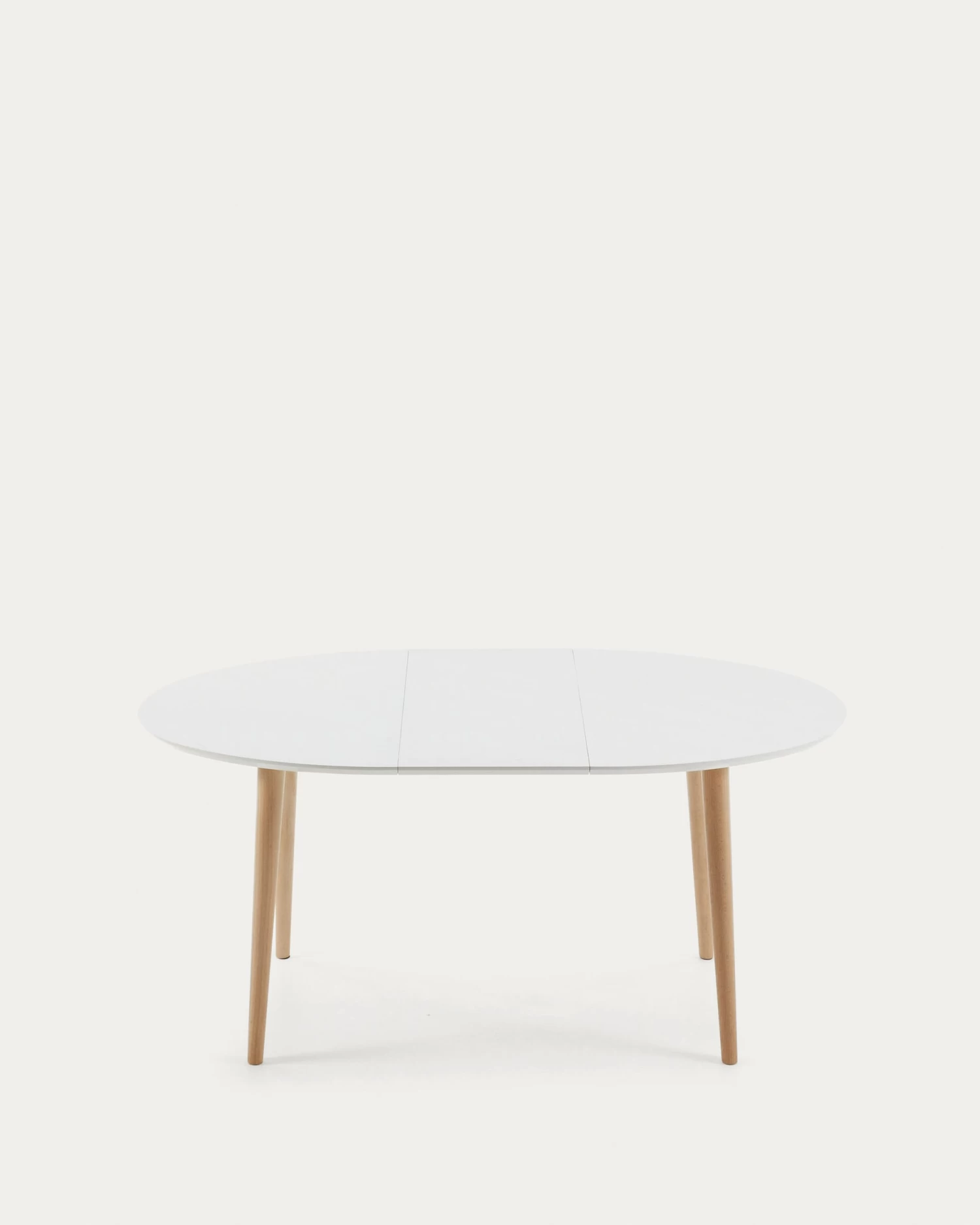 Oqui Oval Extendable MDF Table With White Lacquer And Solid Beech Legs 120 (200) X 90 Cm | Kave Home 7 Oqui Oval Extendable MDF Table With White Lacquer And Solid Beech Legs 120 (200) X 90 Cm | Kave Home - Image 5