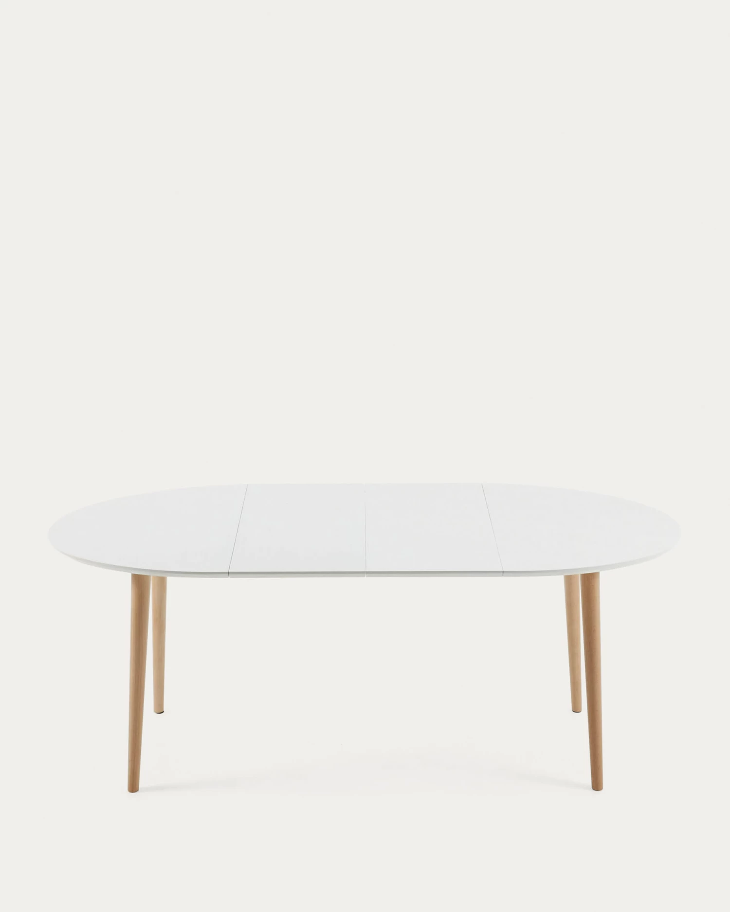 Oqui Oval Extendable MDF Table With White Lacquer And Solid Beech Legs 120 (200) X 90 Cm | Kave Home 8 Oqui Oval Extendable MDF Table With White Lacquer And Solid Beech Legs 120 (200) X 90 Cm | Kave Home - Image 6