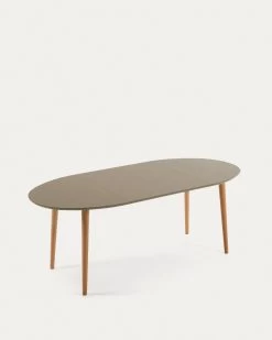 Oqui Oval Extendable MDF Table With Brown Lacquer And Solid Beech Legs 120 (200) X 90 Cm | Kave Home 12 Oqui Oval Extendable MDF Table With Brown Lacquer And Solid Beech Legs 120 (200) X 90 Cm | Kave Home -Quality Furniture Store EC306L10 1V02