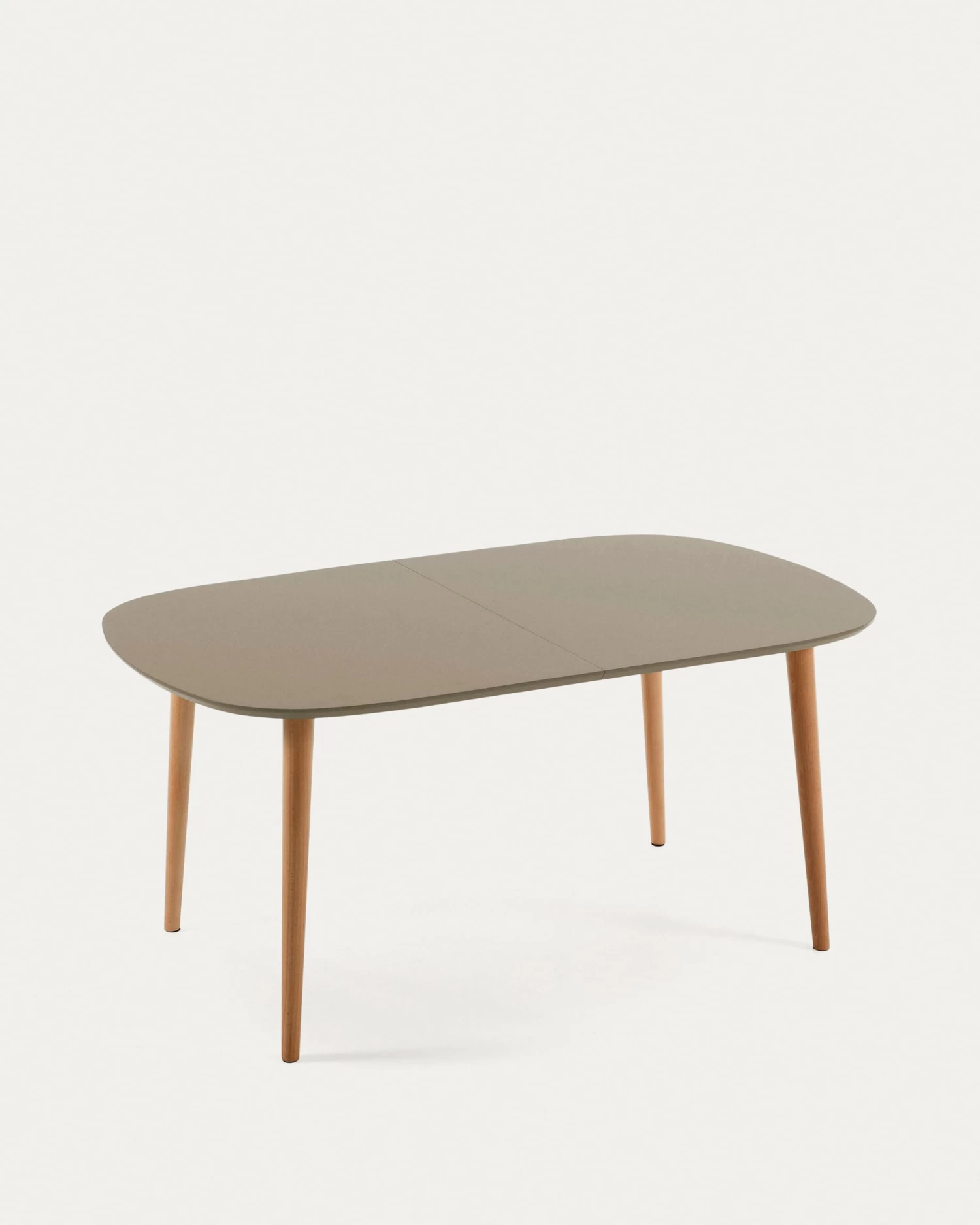 Oqui Oval Extendable MDF Table With Brown Lacquer And Solid Beech Legs 160 (260) X 100 Cm | Kave Home 3 Oqui Oval Extendable MDF Table With Brown Lacquer And Solid Beech Legs 160 (260) X 100 Cm | Kave Home