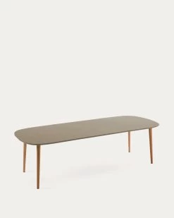 Oqui Oval Extendable MDF Table With Brown Lacquer And Solid Beech Legs 160 (260) X 100 Cm | Kave Home 12 Oqui Oval Extendable MDF Table With Brown Lacquer And Solid Beech Legs 160 (260) X 100 Cm | Kave Home -Quality Furniture Store EC310L10 1V02