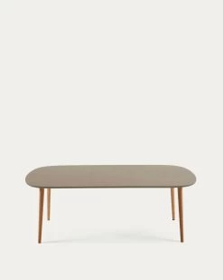 Oqui Oval Extendable MDF Table With Brown Lacquer And Solid Beech Legs 160 (260) X 100 Cm | Kave Home 14 Oqui Oval Extendable MDF Table With Brown Lacquer And Solid Beech Legs 160 (260) X 100 Cm | Kave Home -Quality Furniture Store EC310L10 1V04