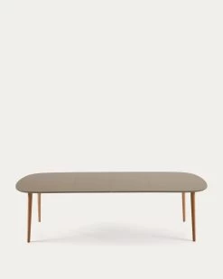 Oqui Oval Extendable MDF Table With Brown Lacquer And Solid Beech Legs 160 (260) X 100 Cm | Kave Home 15 Oqui Oval Extendable MDF Table With Brown Lacquer And Solid Beech Legs 160 (260) X 100 Cm | Kave Home -Quality Furniture Store EC310L10 1V05