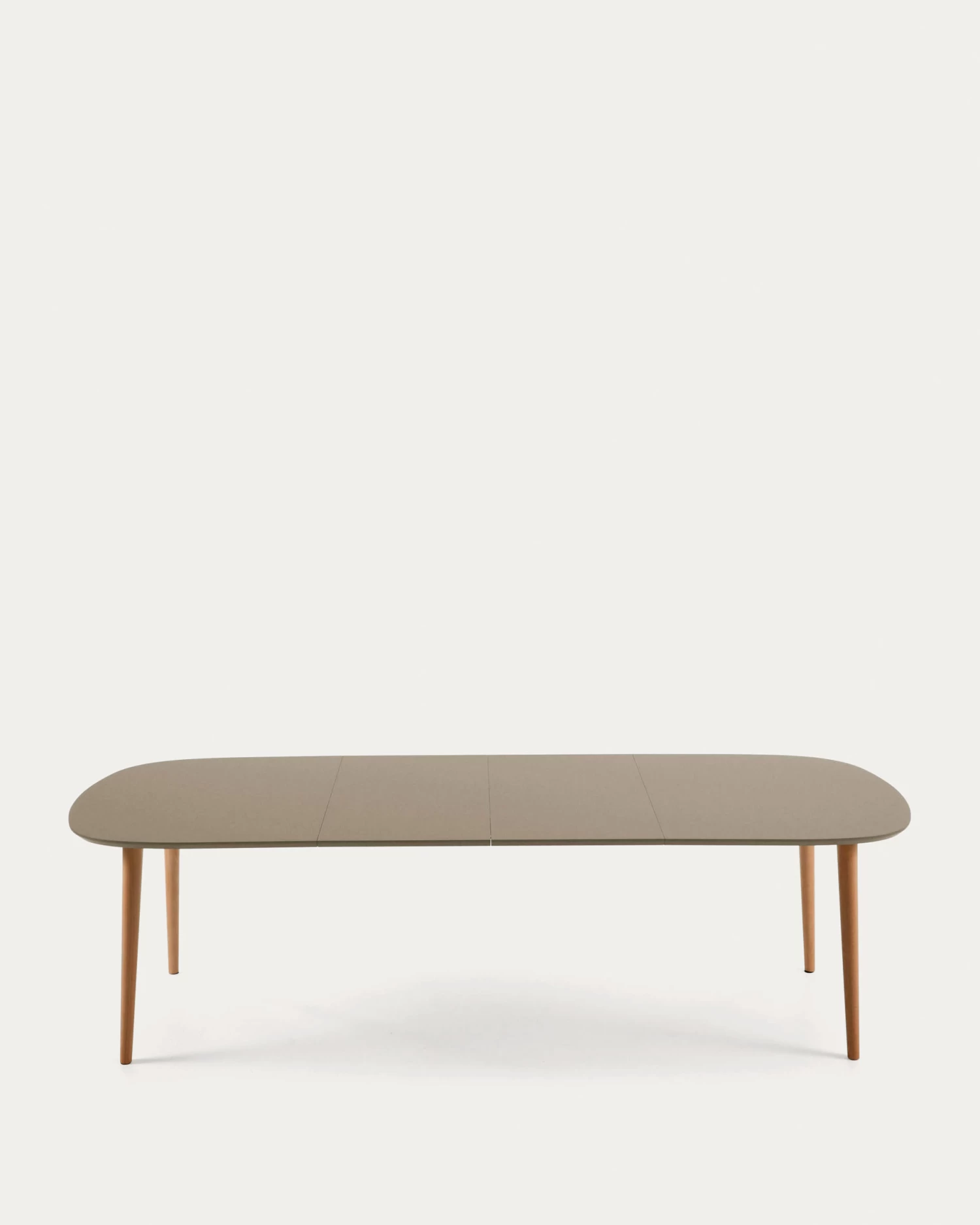 Oqui Oval Extendable MDF Table With Brown Lacquer And Solid Beech Legs 160 (260) X 100 Cm | Kave Home 9 Oqui Oval Extendable MDF Table With Brown Lacquer And Solid Beech Legs 160 (260) X 100 Cm | Kave Home - Image 7