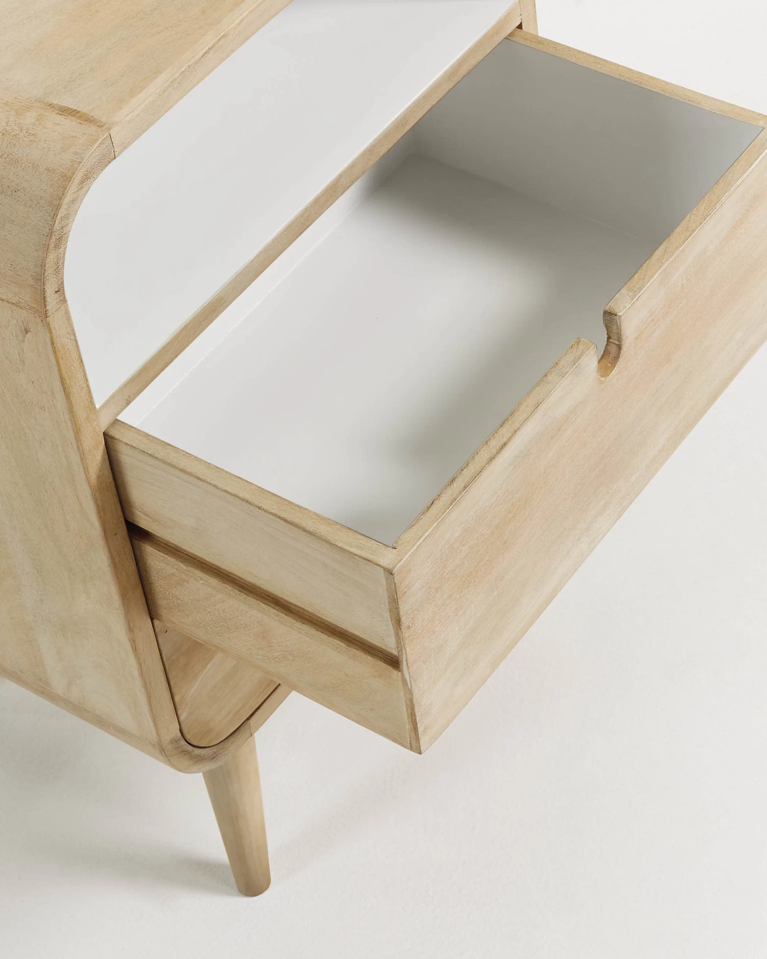 Georg 40 X 60 5 Cm Bedside Table Natural And White | Kave Home 5 Georg 40 X 60 5 Cm Bedside Table Natural And White | Kave Home - Image 3