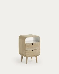 Georg 40 X 60 5 Cm Bedside Table Natural And White | Kave Home