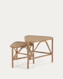 Queenie Set Of 2 Rattan Side Tables With Natural Finish 65 X 53 Cm And 50 X 42 Cm | Kave Home