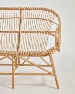 Mimosa Rattan Bench With A Natural Finish 114 Cm | Kave Home -Quality Furniture Store IT0043FN46 1D02
