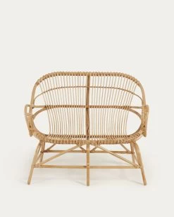 Mimosa Rattan Bench With A Natural Finish 114 Cm | Kave Home -Quality Furniture Store IT0043FN46 1V04