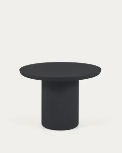 Taimi Round Outdoor Table Made Of Concrete With Black Finish Ã 110 Cm | Kave Home