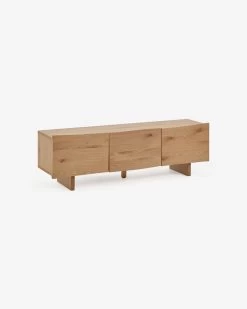 Rasha 3-door TV Stand In Oak Veneer With Natural Finish 160 X 45 Cm. | Kave Home