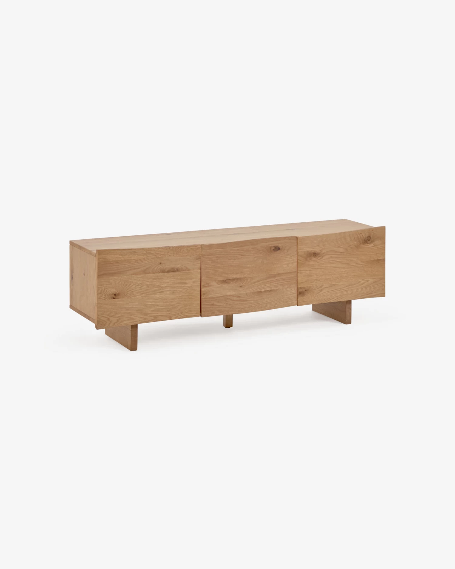 Rasha 3-door TV Stand In Oak Veneer With Natural Finish 160 X 45 Cm. | Kave Home 3 Rasha 3-door TV Stand In Oak Veneer With Natural Finish 160 X 45 Cm. | Kave Home