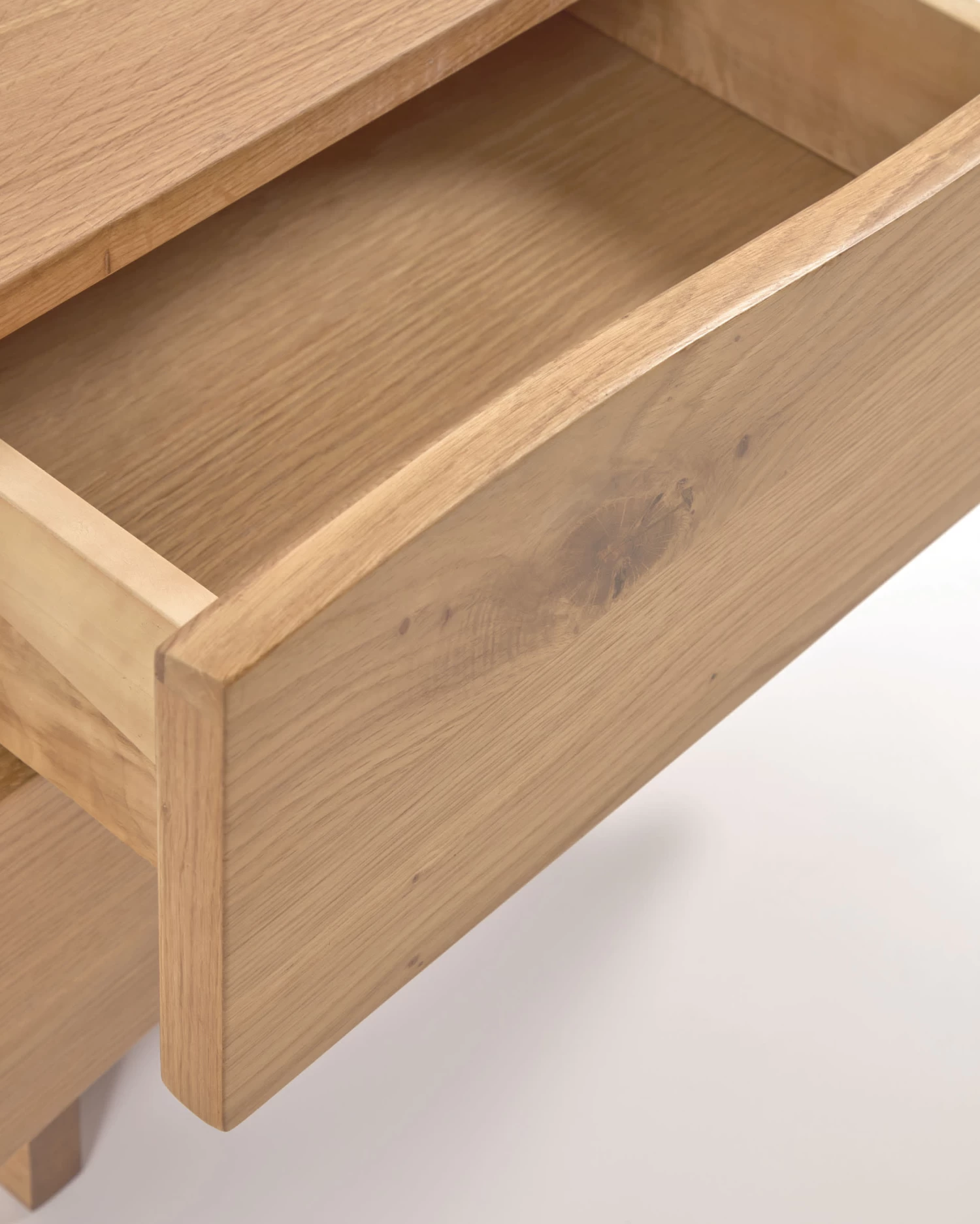 Rasha Bedside Table With Oak Veneer With Natural Finish 49 X 45 Cm. | Kave Home 5 Rasha Bedside Table With Oak Veneer With Natural Finish 49 X 45 Cm. | Kave Home - Image 3