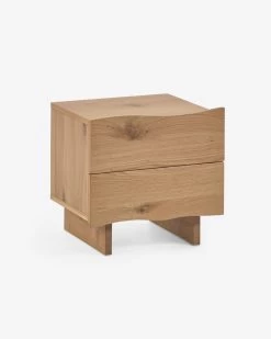 Rasha Bedside Table With Oak Veneer With Natural Finish 49 X 45 Cm. | Kave Home