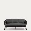3 Seater Branzie Sofa In Black Cord 180 Cm | Kave Home -Quality Furniture Store IT0284J15 1V01