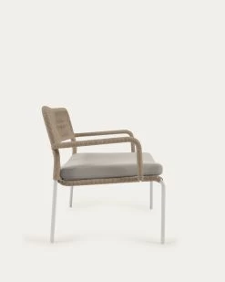 Cailin Armchair In Beige Cord With Galvanised Steel Legs Painted White | Kave Home 17 Cailin Armchair In Beige Cord With Galvanised Steel Legs Painted White | Kave Home -Quality Furniture Store IT0364J11 1V02