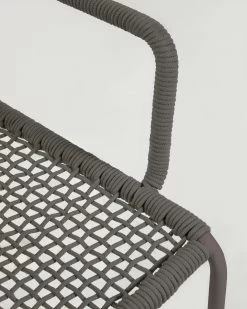 Cailin Stackable Chair In Green Cord With Galvanised Steel Legs Painted Dark Green | Kave Home 14 Cailin Stackable Chair In Green Cord With Galvanised Steel Legs Painted Dark Green | Kave Home -Quality Furniture Store IT0367J19 1D01