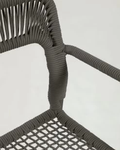 Cailin Stackable Chair In Green Cord With Galvanised Steel Legs Painted Dark Green | Kave Home 16 Cailin Stackable Chair In Green Cord With Galvanised Steel Legs Painted Dark Green | Kave Home -Quality Furniture Store IT0367J19 1D02