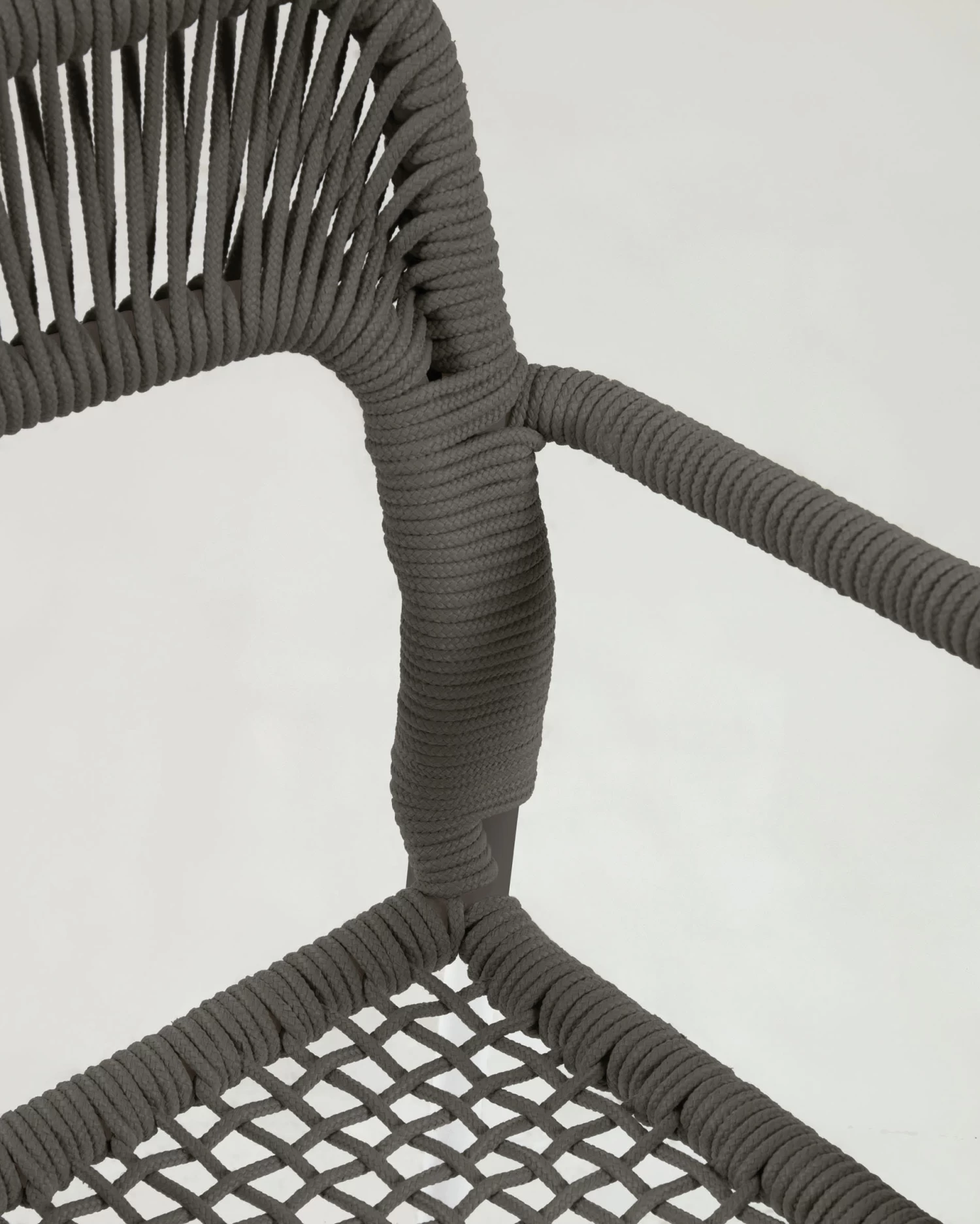 Cailin Stackable Chair In Green Cord With Galvanised Steel Legs Painted Dark Green | Kave Home 7 Cailin Stackable Chair In Green Cord With Galvanised Steel Legs Painted Dark Green | Kave Home - Image 5