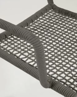 Cailin Stackable Chair In Green Cord With Galvanised Steel Legs Painted Dark Green | Kave Home 18 Cailin Stackable Chair In Green Cord With Galvanised Steel Legs Painted Dark Green | Kave Home -Quality Furniture Store IT0367J19 1D03