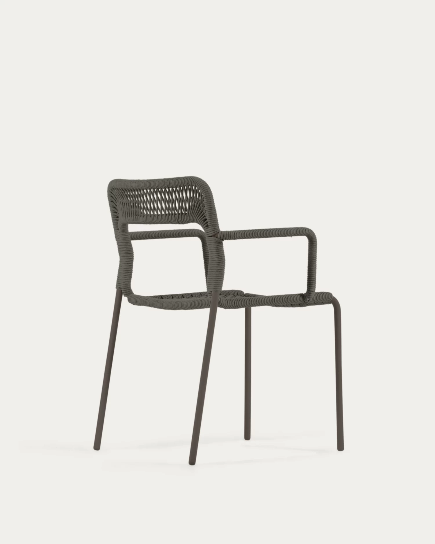Cailin Stackable Chair In Green Cord With Galvanised Steel Legs Painted Dark Green | Kave Home 10 Cailin Stackable Chair In Green Cord With Galvanised Steel Legs Painted Dark Green | Kave Home - Image 8